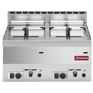 Friteuse professionnelle gaz 2x8 Litres DIAMOND profondeur 600mm G60/F16-6T-N