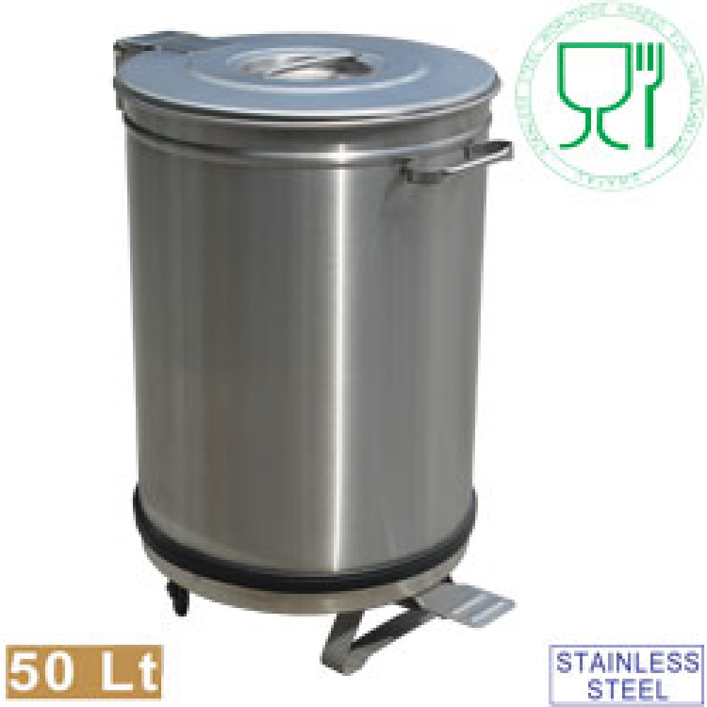 Poubelle à pédale - poubelle - poubelle - 50 litres - gris