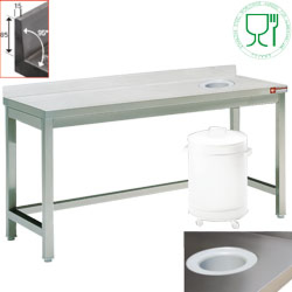 Table inox d'angle soudée Largeur 700mm - Profondeur 700mm DIAMOND -  TL771A/C disponible sur Chr Restauration