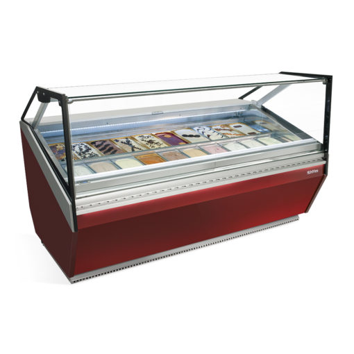 Machine à glace ice cream roll avec 6 bacs GN et amoire réfrigéré