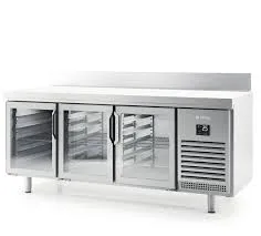 Desserte inox positive adosse 3 portes vitres GN1/1 INFRICO BMGN1960CR_STOCK