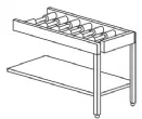 Plan linaire avec rouleaux libres et tagre basse Dimensions : 120x63x85cm