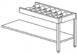 Plan linaire avec rouleaux libres et tagre basse pour machine avec module de schage Dimensions : 120/190x63x85cm