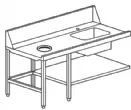 Table d'entre gauche avec bac 45x45 et trou vide-dchets Dimensions : 180x70x105cm