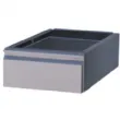 Bloc 1 tiroir GN 1/1 (table prof. 700mm) Dimensions : 400x670xH197mm  	  	Tiroir sur guide tlscopiques  roulements  billes en inox. 	Profondeur du tiroir 150 mm. 	Livr sans matriel de fixation.