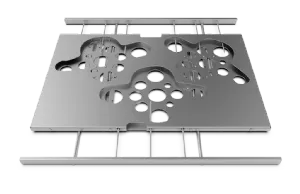 Plaque inox 750 g avec aiguilles symtriques pour gteau de Paques avec moule de 295 x 205 mm (lxh) 600x400 COLOMBA.Bake TG485